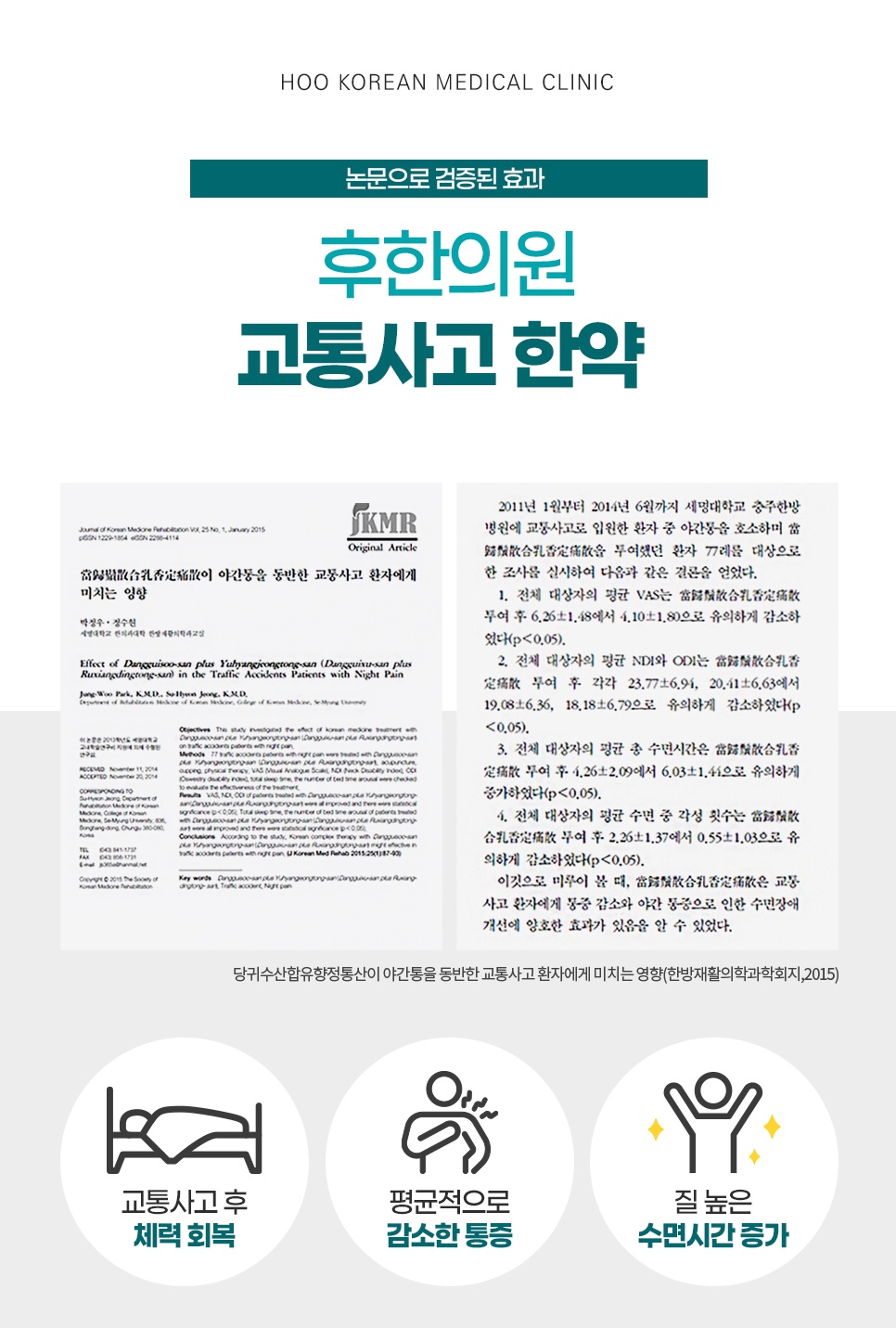 논문으로 검증된 후한의원 교통사고 한약 치료 효과 및 수면 장애 개선